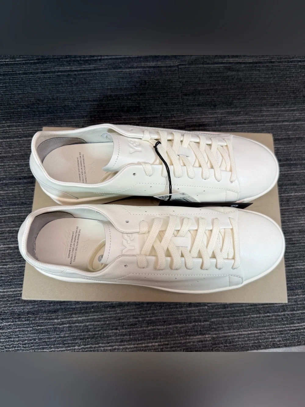 Adidas Y-3 Stan Smith Trainers Off White Leather Low-Profile Sneaker Mens 12 New
